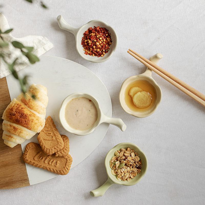 

2Sonder 4 шт. Соевый соус Тарелка Керамические миски для макания Посуда для макания Маленькие миски для суши Кетчуп Закуска с оливковым маслом