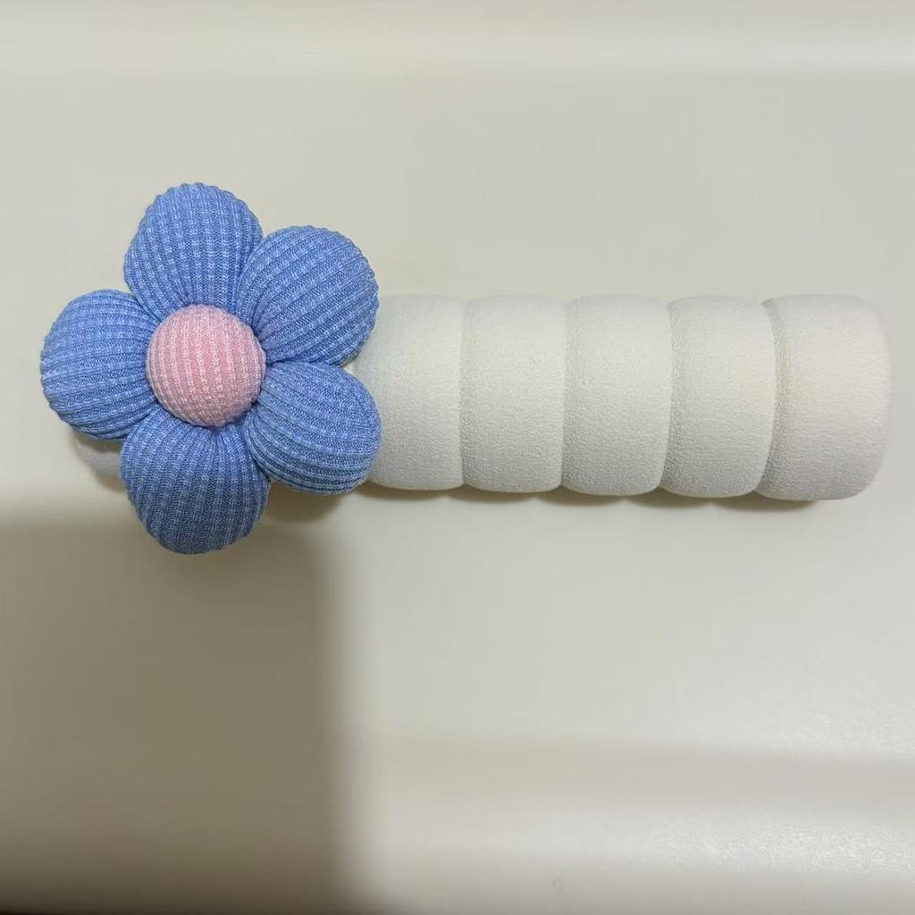 1PC Anti-Static Floral Door Handle Cover Beige Silent Anti-Collision Door Protector,Anti-collision Decorative Door Handle Cover