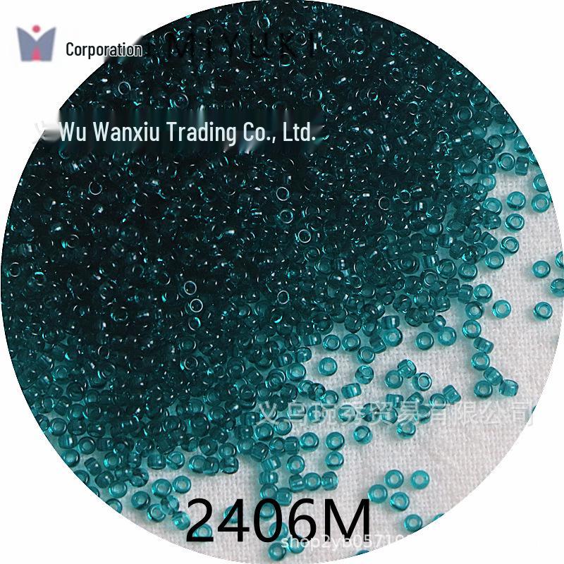 1.5mm Transparent Miyuki Glass Seed Beads for DIY Hairpins, Embroidery, and Bracelet Crafting.