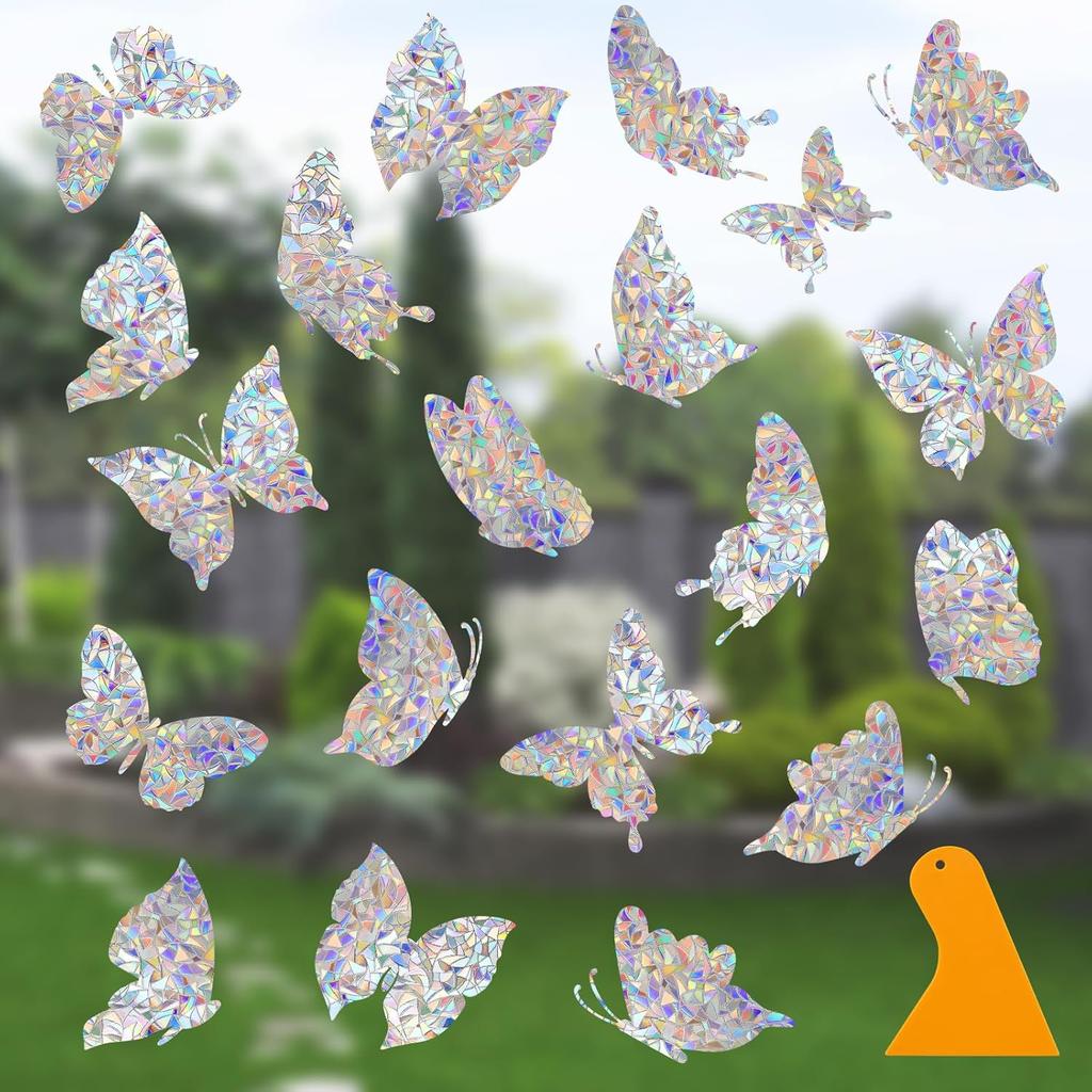 Window Decals for Birds Strikes, DELLAN 35 Anti-Collision Bird Deflectors, Suncatcher Stickers Rainbow Window Clings for Glass Windows