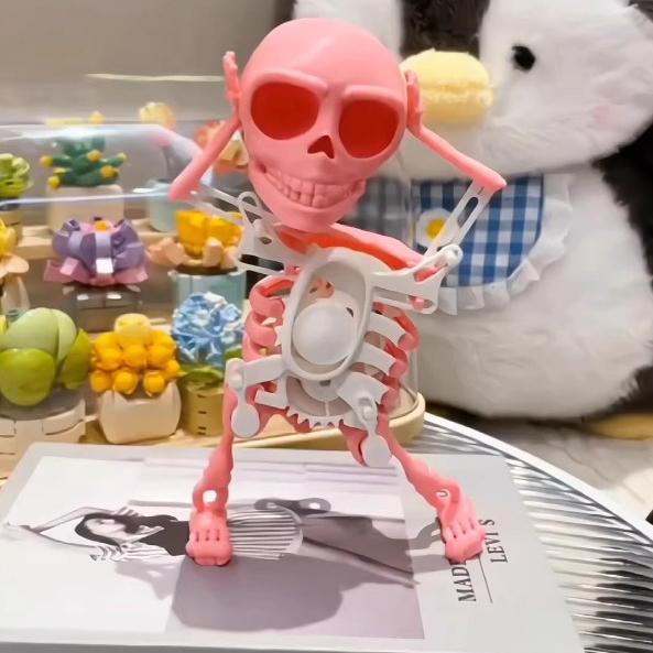 3D Skeleton Man Dancing,Dancing Skull Ornament, Dancing Character Scary Skeleton, Novelty Tabletop Car Home Toy Decoration.