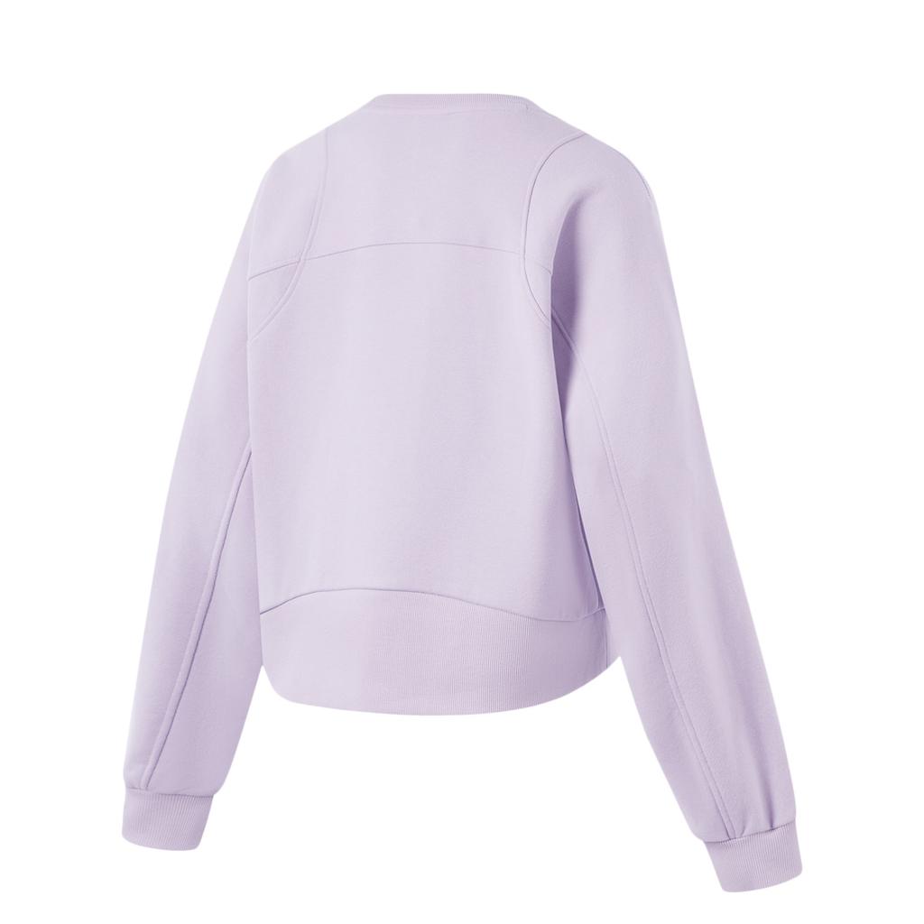 Li-Ning Fitness Series Moisture-Wicking Thermal Solid Color Round Neck Comfortable Breathable Fleece Warm Dopamine Casual Sweatshirt AWDU556-7