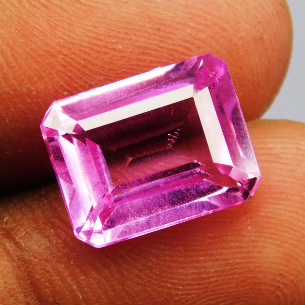Emerald Cut 9.33 Ct Natural Pink Sapphire CERTIFIED Loose Gemstone