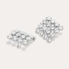 New High-End Geometric Square Full Of Zircon Tide S925 Silver Needle Earrings Retro Hong Kong Style Fashion Ol Earrings