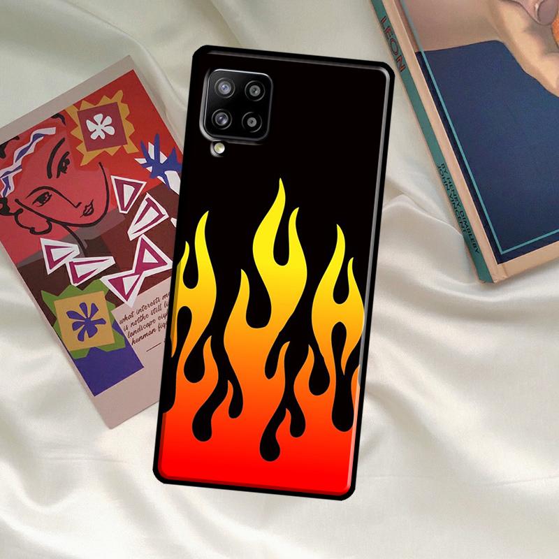 Blue Red Flame Fire Case For Samsung Galaxy A33 A13 A36 A56 A23 A52 A32 A12 A54 A34 A14 A16 A26 A53 A15 A35 A55