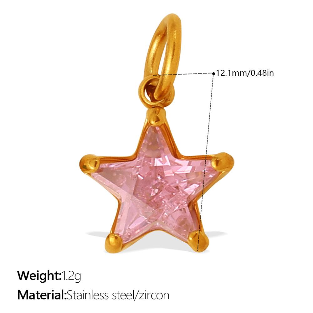 Yori 2Pcs Stainless Steel Gold PVD Plated Cubic Zirconia Pendant for DIY Necklace Bracelet Earring Jewelry Making Accessories