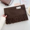 New casual versatile simple solid color warm scarf gentle Japanese and Korean version fashion atmosphere fringed shawl