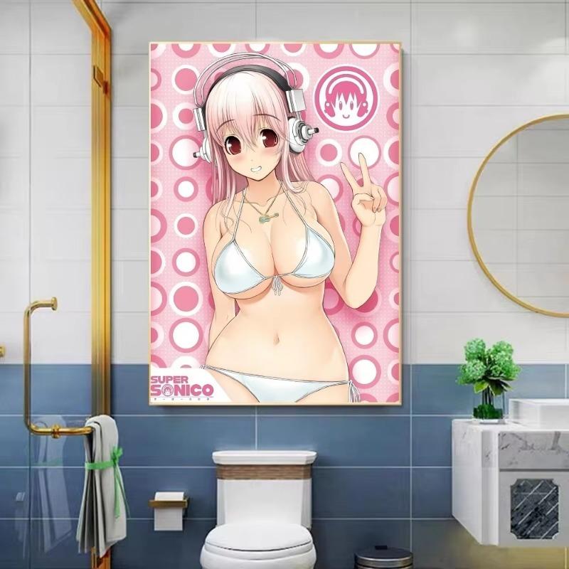 Super Sonico Spiel Selbstklebendes Kunstposter Whitepaper Aufkleber DIY Zimmer Bar Café Wanddeko