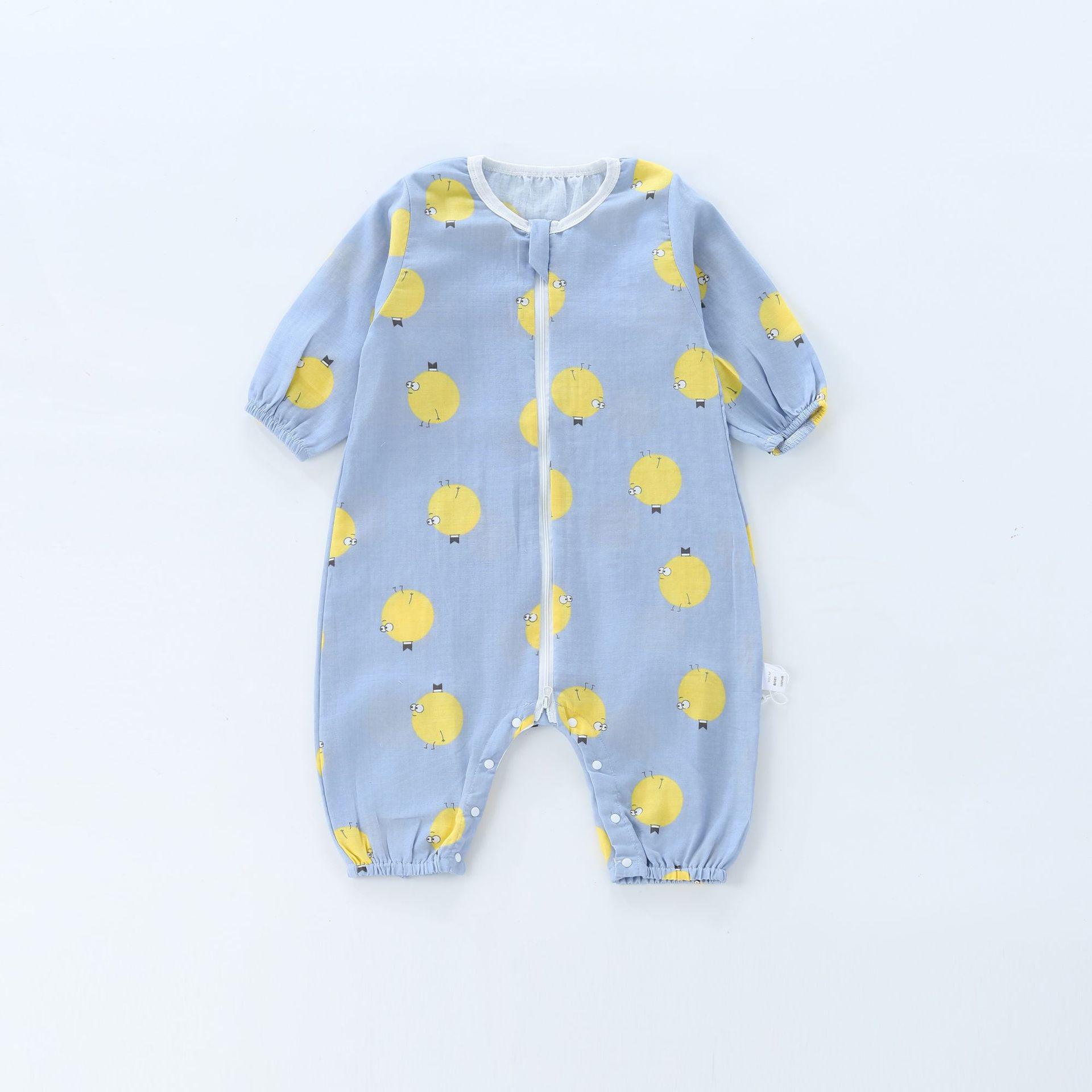 Little Pig David Baby Summer Split-Leg Sleeping Bag - A-Class Double Layer Gauze Pajamas 80
