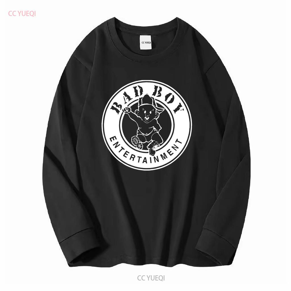Bad Boy Records Logo T Shirt Hip Hop 1990 Tee Long or Short Sleeves Vintage Washed Designer Clothes Fashion Slightly Stretched