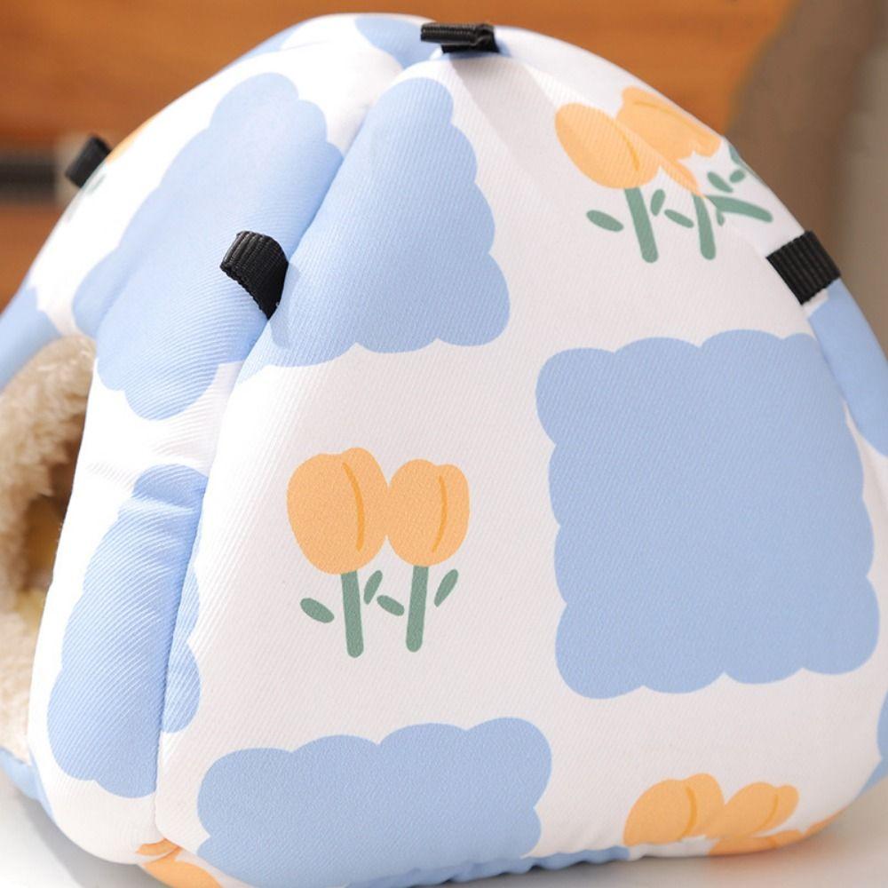 Soft Guinea Pig Warm House Flower Print Hamster Nest Bed  for Golden Bear Bird Rat