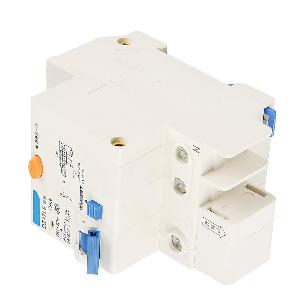DZ47LE‑63 1p N C63 RCCB Residual Current Circuit Breaker 230V 63A 30mA
