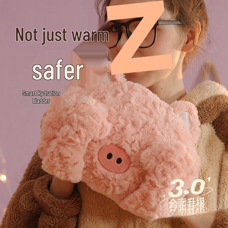 Rechargeable Plush Hot Water Bottle Hand Warmer - Cute Explosion-Proof Design for Baby Girls, Winter Use.