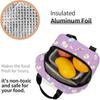 Daisy Flowers Butterfly Purple Lunch Bag Travel Work Bento Cooler Reusable Tote Picnic Boxes Insulated Container Bags for Women