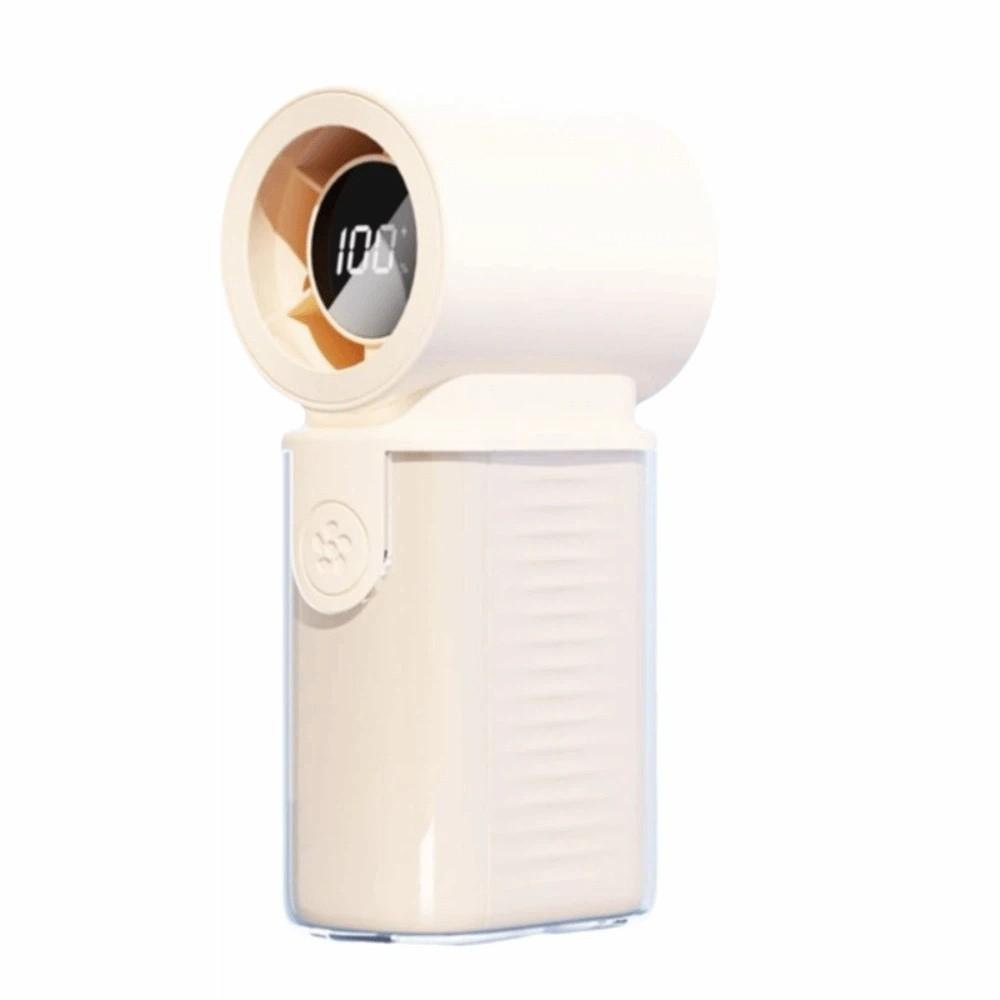 

LED Display Rechargeable Fan 5 Gear Wind High Speed Fan Mini Portable Pocket Fan Travel бежевий