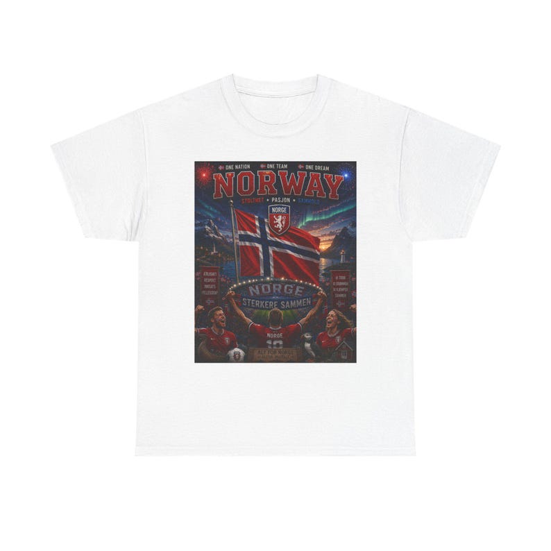 Norway Football Fan T-Shirt | Norge Soccer Supporter Tee | Norwegian Flag Graphic Shirt | Norway Pride Gift 3XL