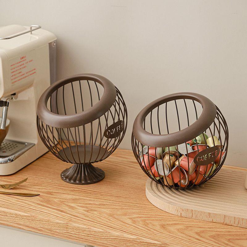 Modern Tall Black Iron Fruit Basket