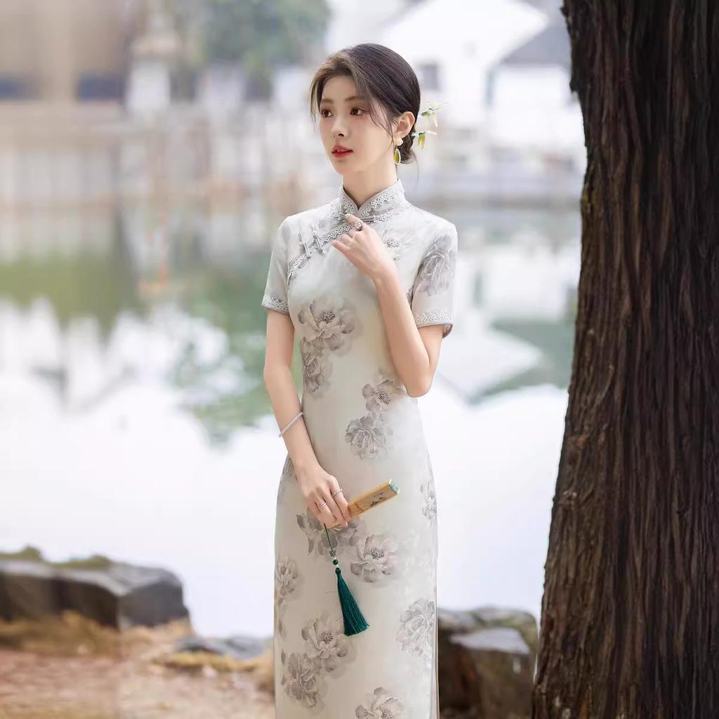 Old Shanghai long cheongsam 1011 spring new new Chinese-style young temperament long-sleeved national style dress