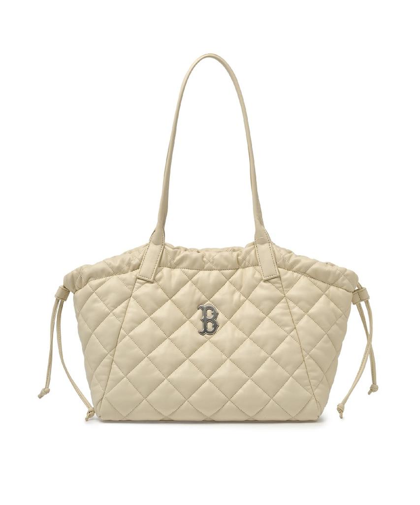 Mlb Basic Quilted Pu Tote Bag Bos (Cream)