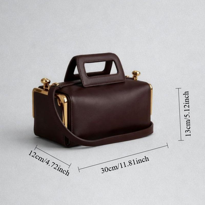 Borsa a Mano Retrò di Lusso con Clip Metallica Borsa a Spalla Classica Nera in Ecopelle con Zip Borsa Tote Quadrata Casual Francese ad Alta Capacità con Chiusura a Serratura