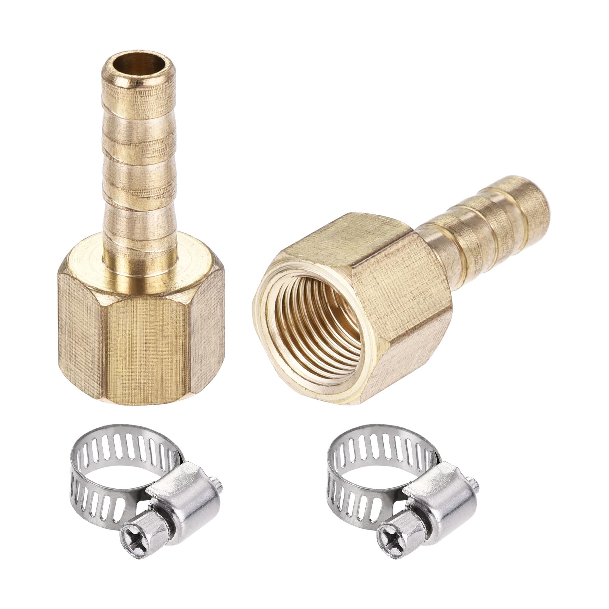 uxcell Barb Hose Fittings, Air Gas Hose Brass Barb Fitting Adapter, 0.2 inch (6 28x12mm