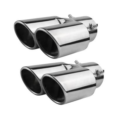 Srasakan Car Muffler Cutter, Straight Type, 2 Openings, 2.5 Inch Diameter, Exhaust Tip, Stainless