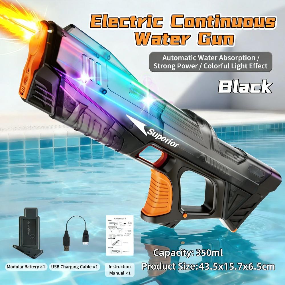 New Electric Water Guns Children Wholesale AutomaticWater Absorption Battery DisplayLarge Capacity Boys' Water PlayToyWater Gun