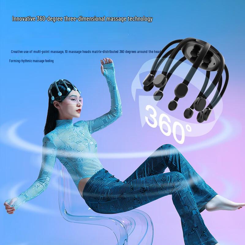 HEZHENG Wireless Portable Head Massager CN plug (adapter included)