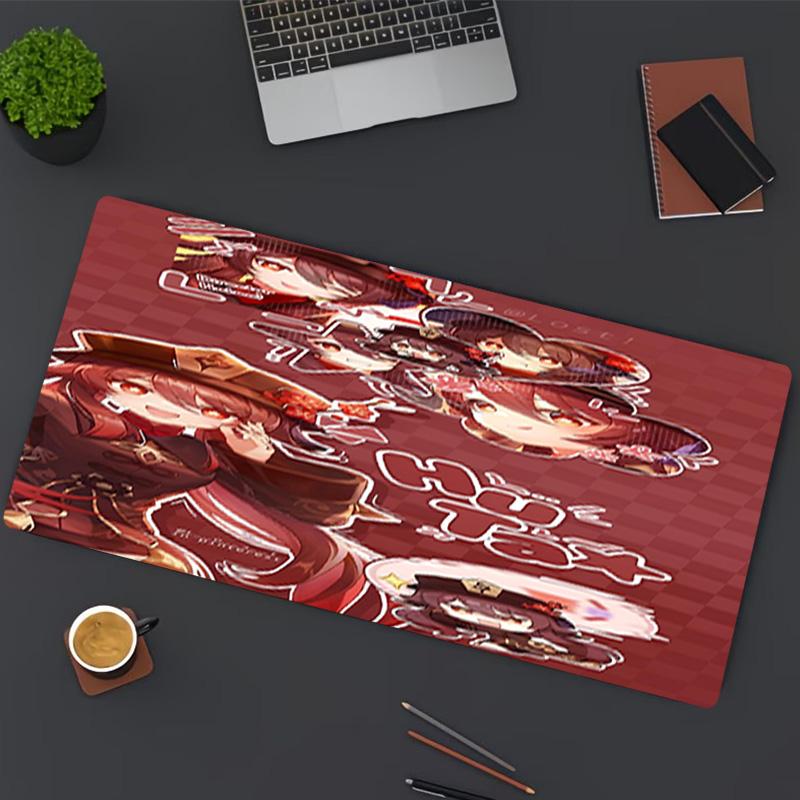 Alfombrilla de Ratón con Estampado de Genshin Impact, para Teclado, Portátil, PC, para Oficina, Uso en Casa, Decoración de Escritorio, Regalo de Cumpleaños Perfecto para Jugadores
