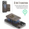MAGKING K1 Series For iPhone 15 Pro Magnetic Case PC+TPU+PU Phone Cover with Card Holder Kickstand