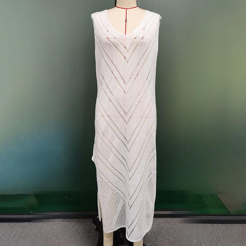 2025 European & American Knit Crochet Beach Cover-up: Sexy, Hollow Out, Sunscreen Cardigan for Seaside Vacations.