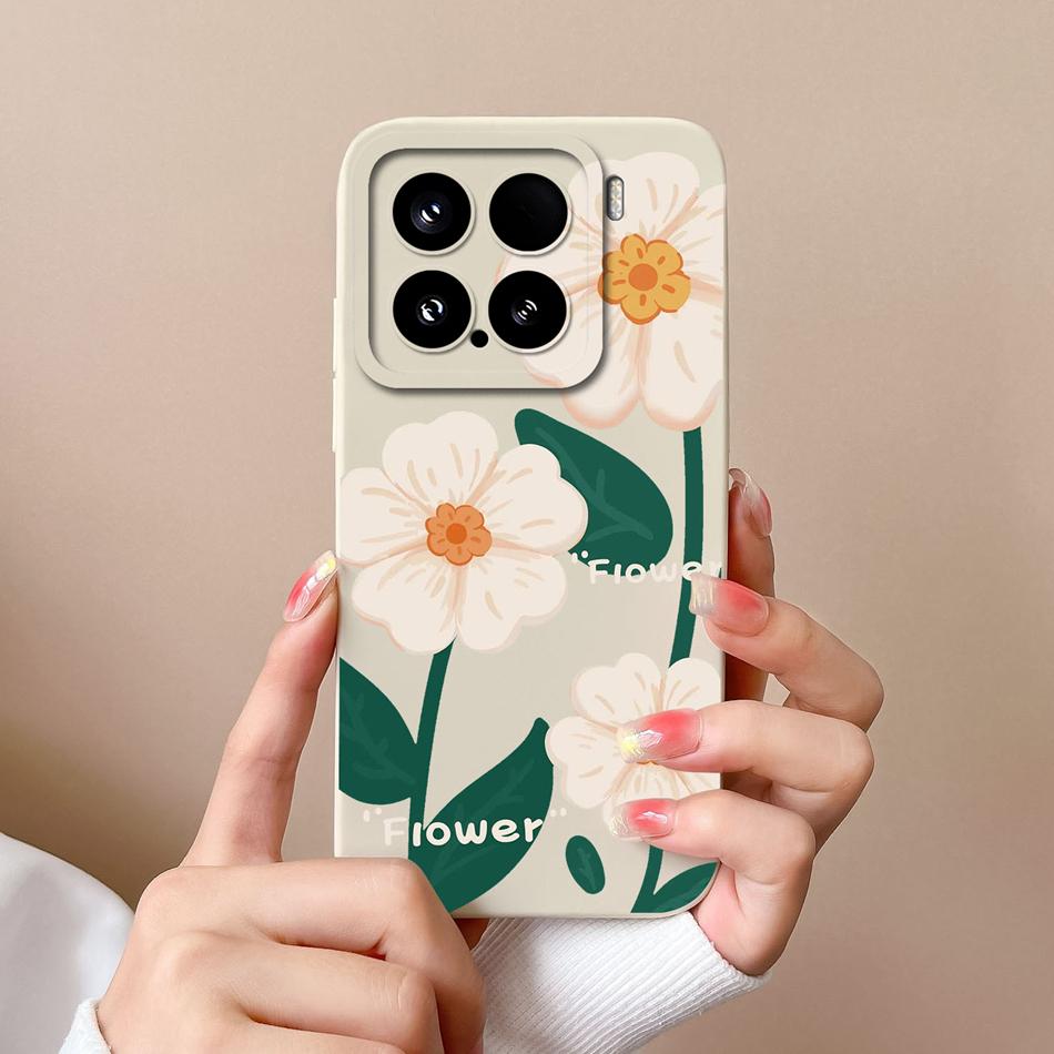 Candy Case For Xiaomi 15 Pro Phone Housing Soft Liquid Silicone Upgrade Full Protection Flowers Back Cover For Xiaomi15 Pro Capa