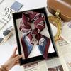 French retro old money wind silk scarf herringbone print 68cm small square scarf temperament sunscreen headscarf women stacked wear waist seal