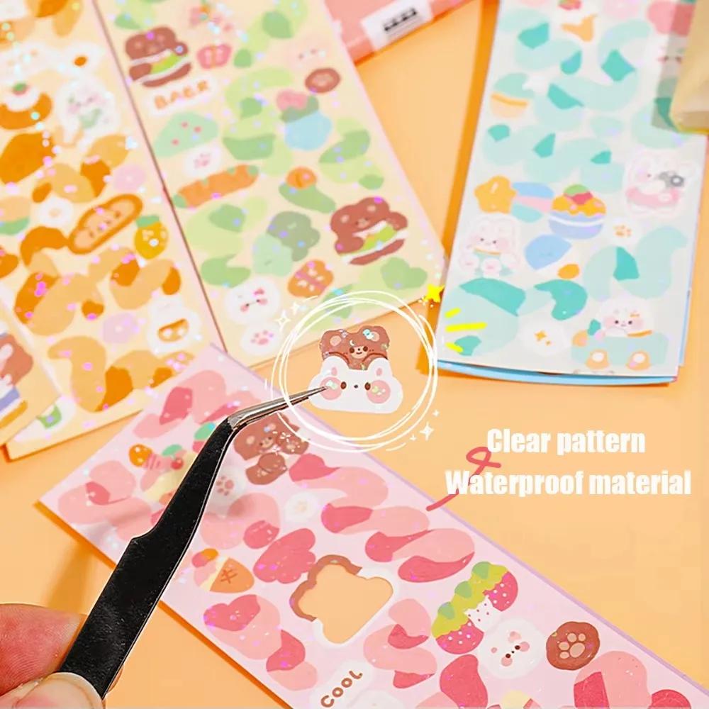 111-1111PCS Cute Stickers Kawaii Cartoon Laser Sticker No repeat for Diary Kid DIY School Students Decoration Stationery