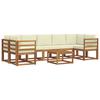 Outdoor Sofa Set with Cushions 8 Pcs Natural and Cream