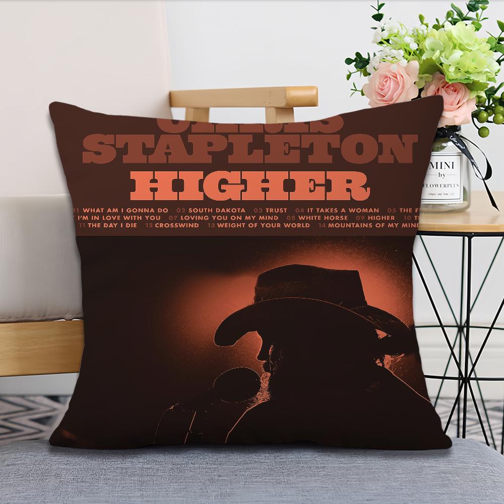 Guitarist C-Chris S-Stapleton Pillow Case Home Sofa Living Room Office Shop Cover Printing Comfort Decoration Nordic Simplicity