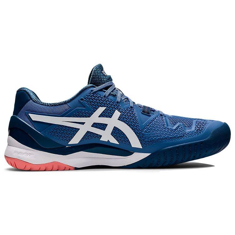 Asics Gel Resolution 8 Blue Harmony Men Sneakers White 1041A079-404