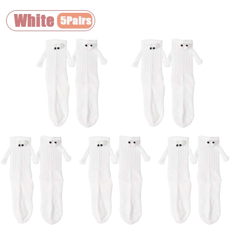 Xiaomi 1-10 Paar Magnetische Handhaltende Partner Socken Schwarz Weiß Mittelhoch Rutschfest Weich Atmungsaktiv Trendig Vielseitig für Damen Herren Geschenk