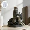 Unique Wolf With Leaning Tower Designs Food Grade Silicone Candle Making Mould For Handmade Gift