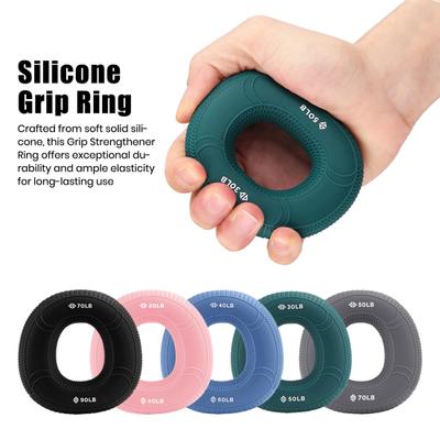 Silicone Grip Strength Trainer Ring Anti-slip Forearm Finger Training Ring Hand Grip Strengthener Circle Portable