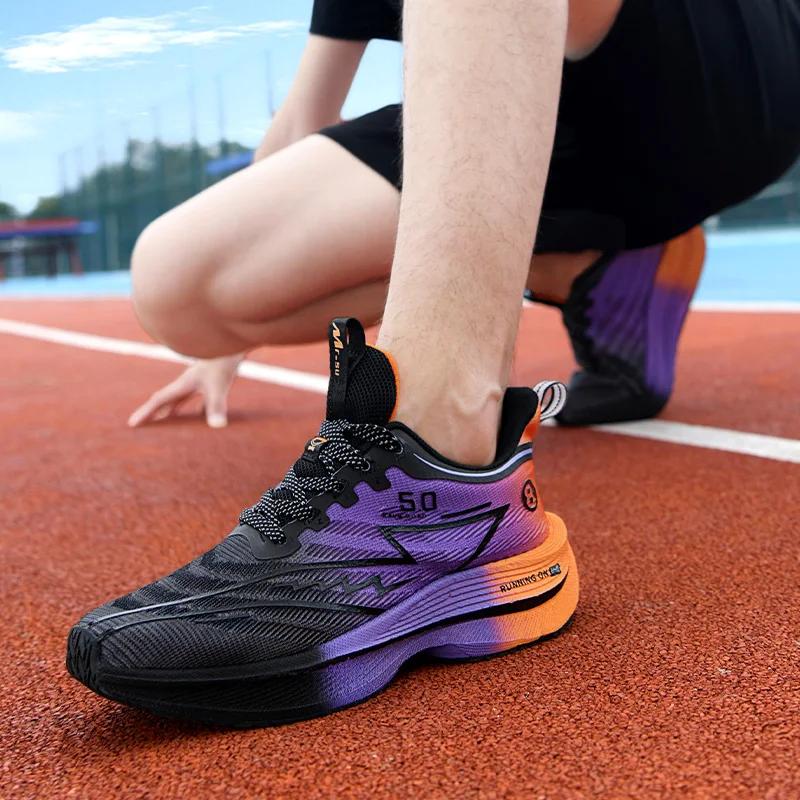 Sports Shoes Unisex Sneakers Light Anti-Slip Training Shoe New Men's Carbon Plate Running Shoes Soft Cushion Shock Absorbing