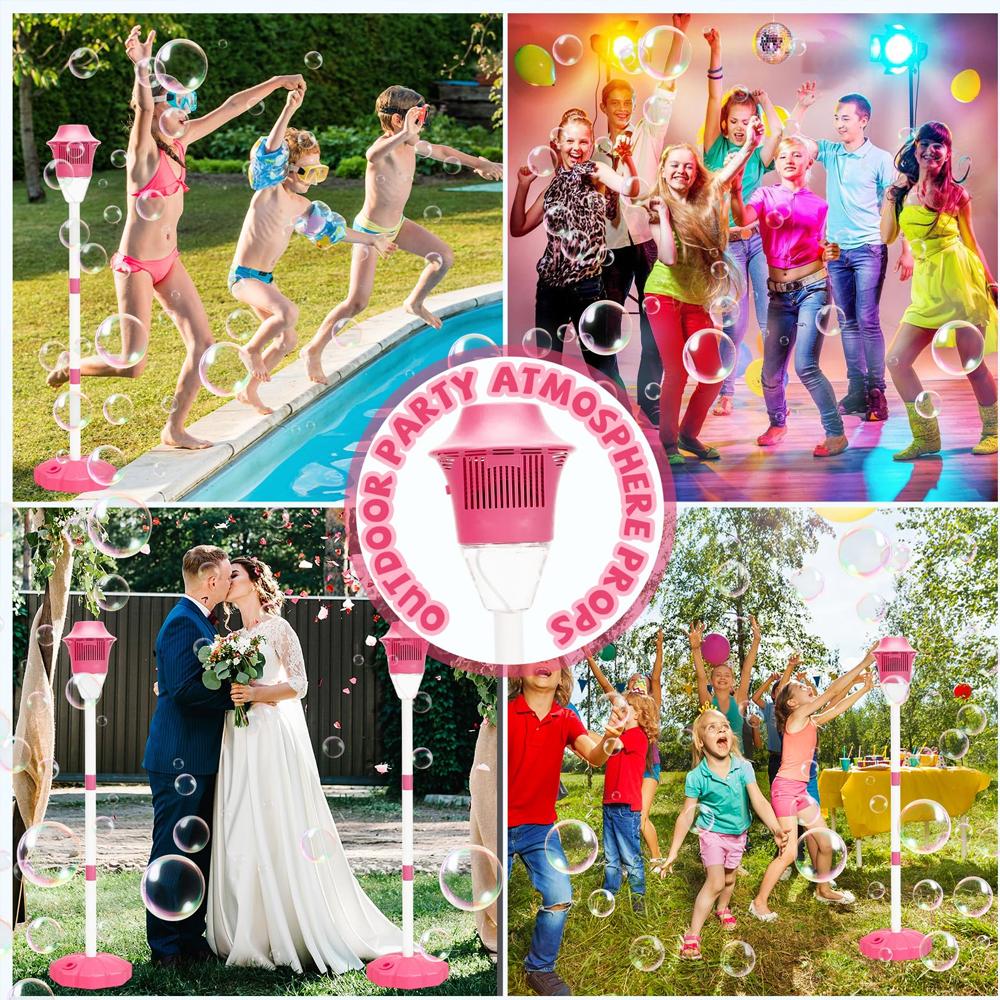 Automatic Sunflower Bubble Gun Electric Street Lamp Soap Bubble Machine Maker Outdoor Games for for Wedding Birthday Party Toys