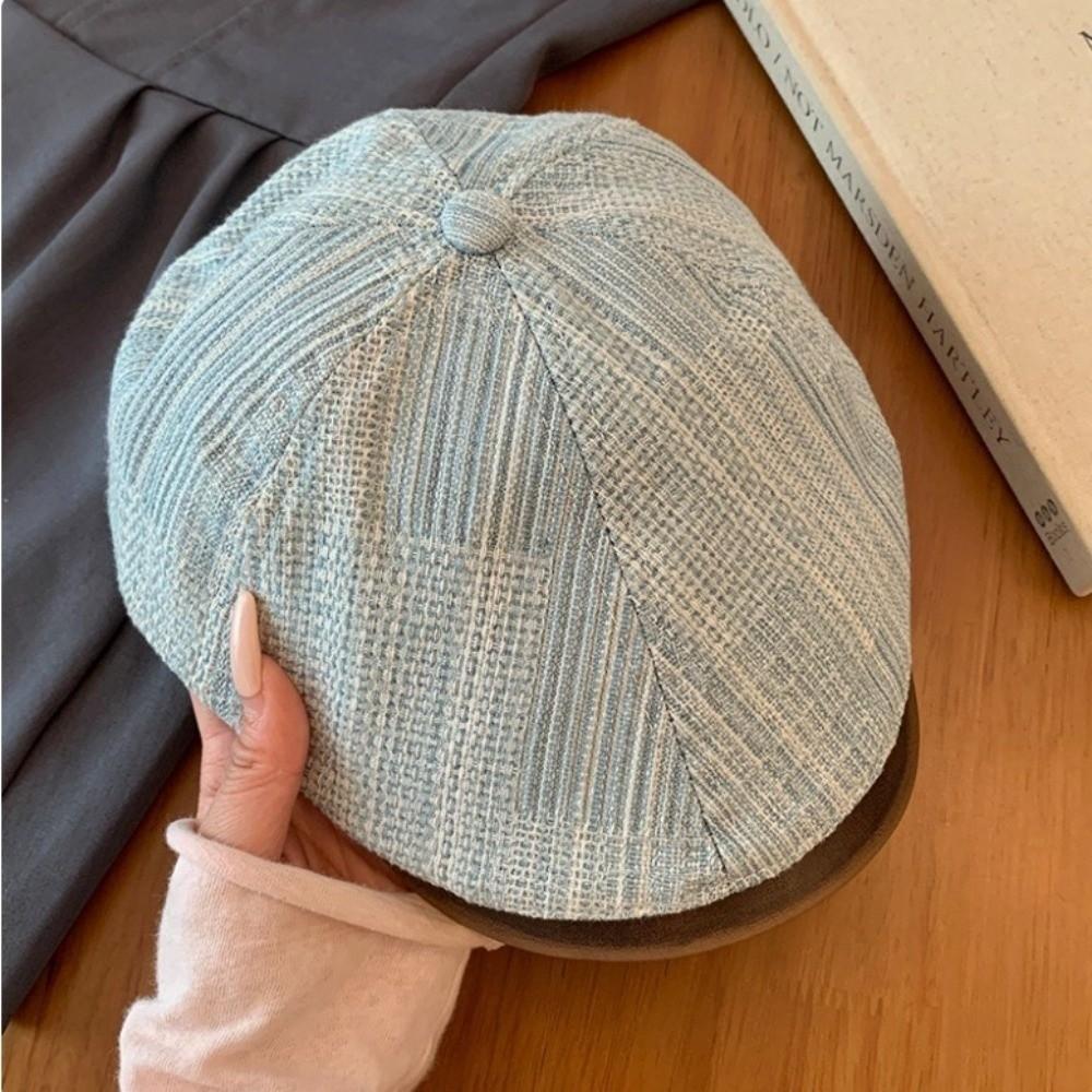 Y2k Cowboy Beret Flat Brim Painter Cap Korean Denim Beret  Streetwear
