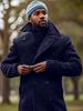 Europäischer & Amerikanischer Herren Wollmantel - Britischer Stil, Mittellang, Langarm, Herbst/Winterbekleidung.