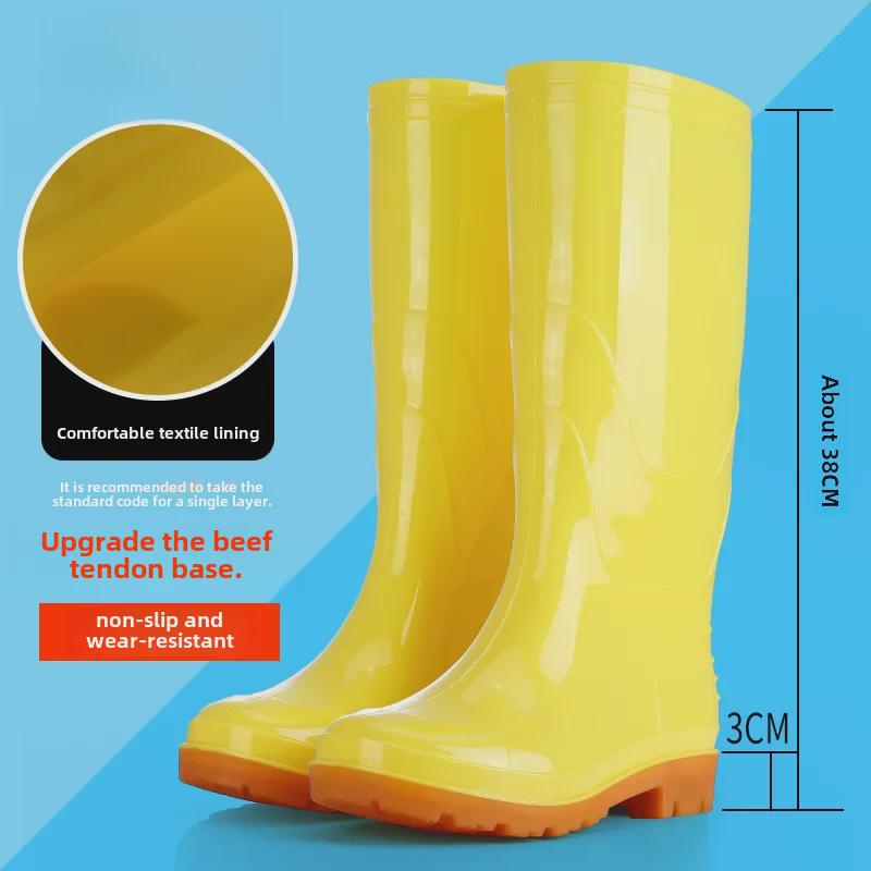 Yellow Food & Work Boots: Farm, Labor, Kitchen, Sanitation, Rain-Ready with Tendon Soles