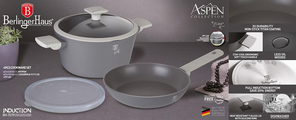 Titanium Pot And Frypan Berlinger Haus Bh-7079 Aspen