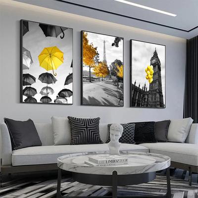 1pc Modern Black And White Yellow Art Poster HD Posters Home Room Bar Cafe Decor Art Wall Painting Picture