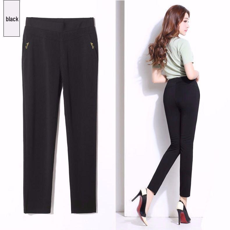 Calças de Verão de Linho com Cintura Elástica para Mulheres - Estilo Casual para Mães de Meia-Idade e Idosas
