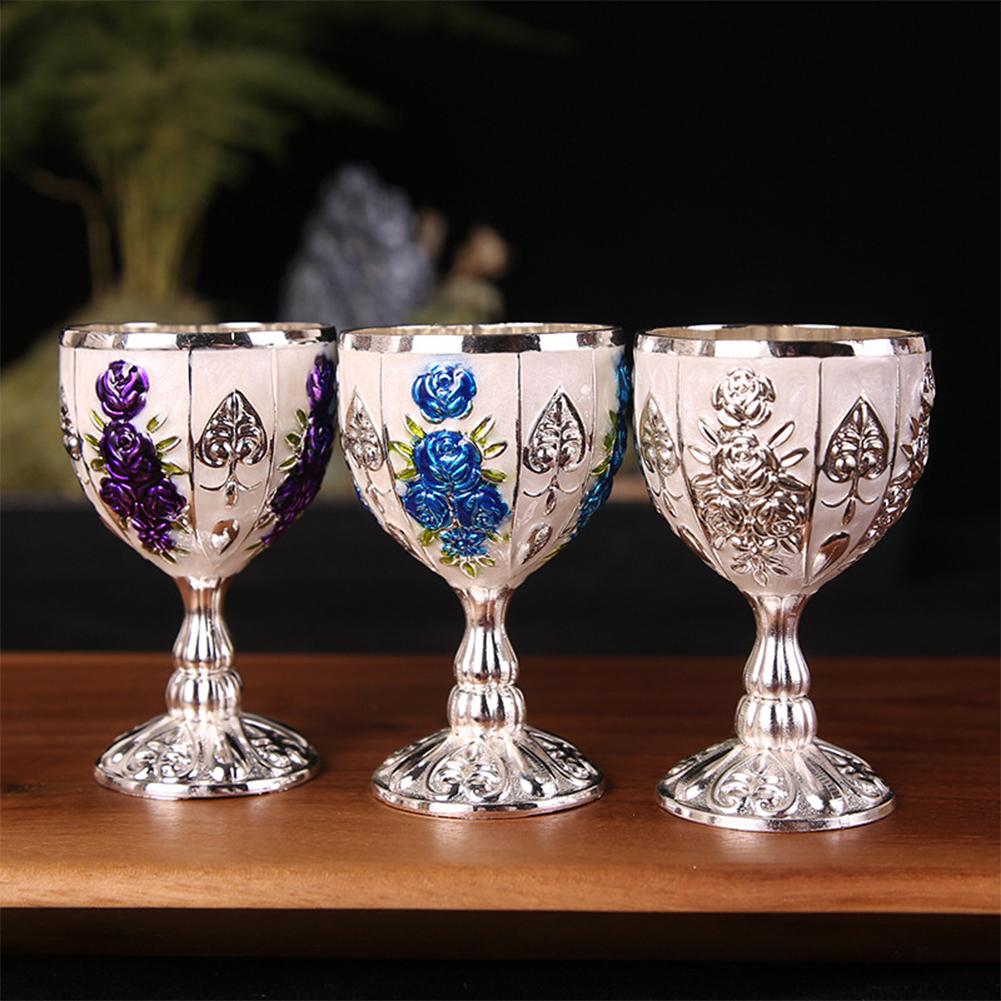 Mini 30ML Metal Wine Glasses Vintage European Style Wine Cup Champagne Cocktail Glasses Bar Drinkware Home Decoration Cup