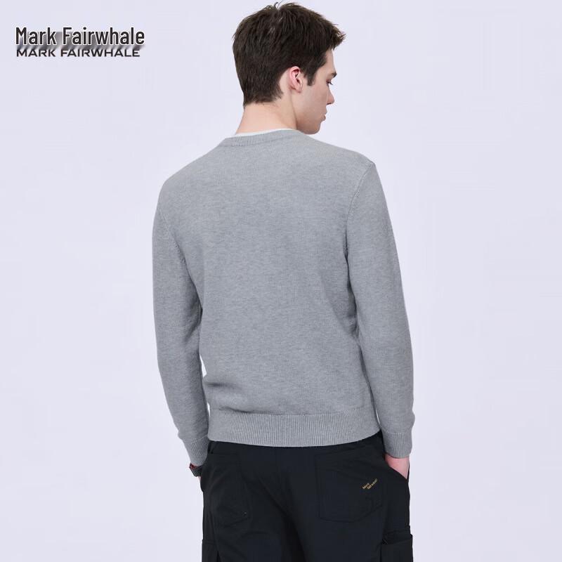 Mark Fairwhale Men's Faux Two-Piece Henley Neck Knitted Sweater